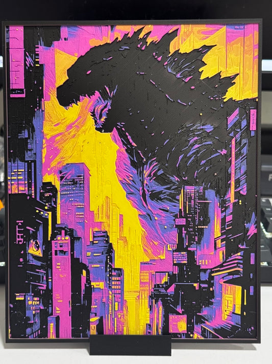 Neon Sunset Godzilla